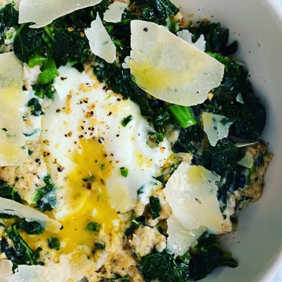 Savory Oatmeal: Parm, Kale & Egg