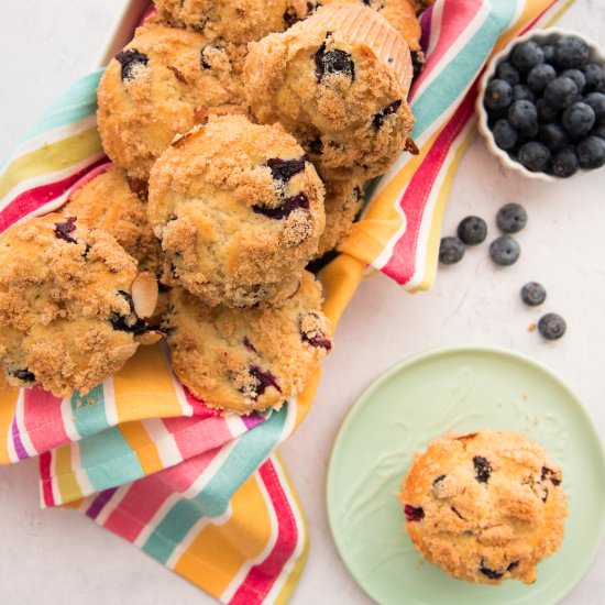 Blueberry Almond Streusel Muffins