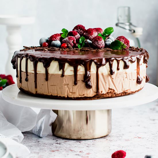 VANILLA AND CHOCOLATE MOUSSE CAKE