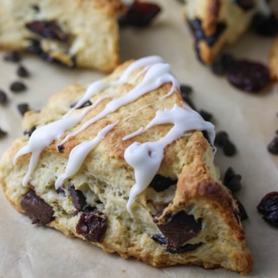 Chocolate Cherry Almond Scones
