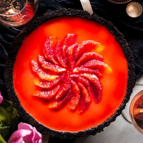 Blood Orange Panna Cotta Tart