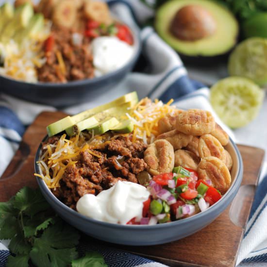 Cauliflower Gnocchi Nacho Bowls