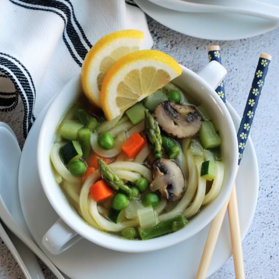 Spring Minestrone Udon Noodle Soup
