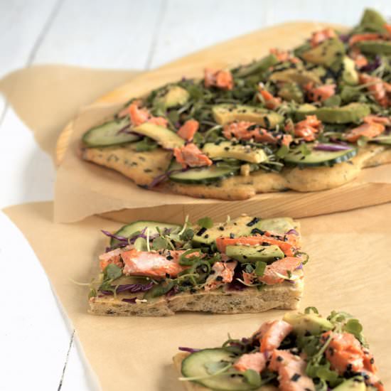 samurai salmon flatbread