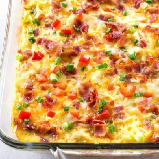 Confetti Bacon Hashbrown Casserole
