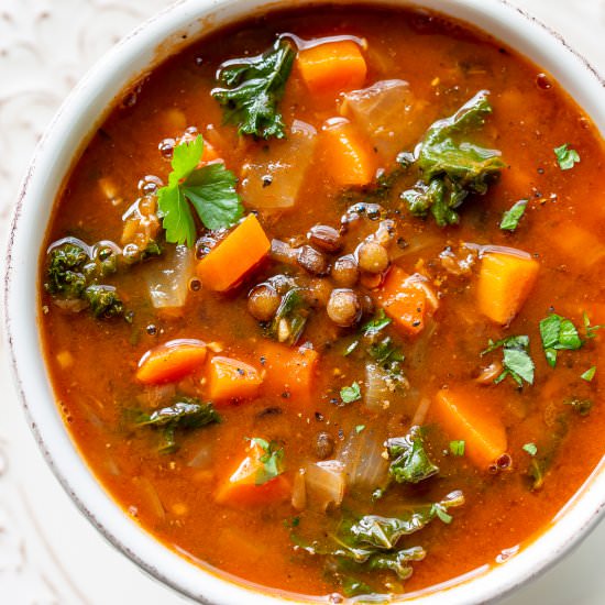 Lentil Soup Recipe with Kale