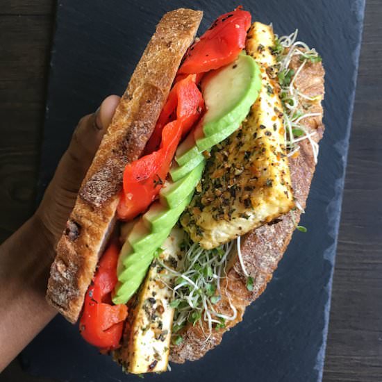 baked tofu sandwich