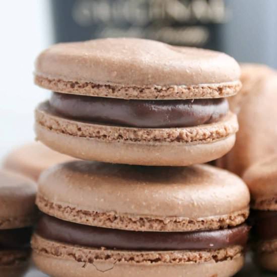 Chocolate Bailey’s Macarons