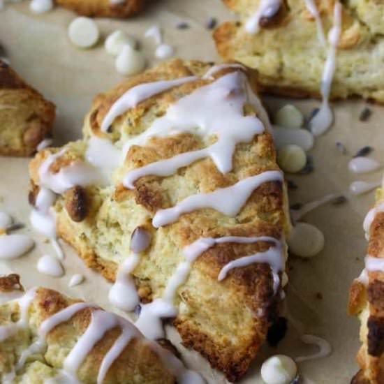 Lavender White Chocolate Scones