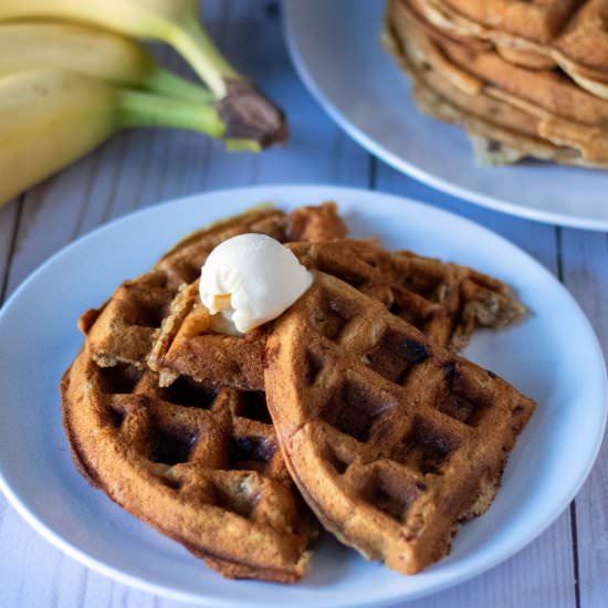 Vegan Banana Bread Waffles