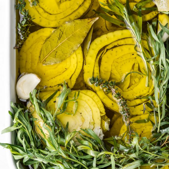fennel confit with lemon and herbs