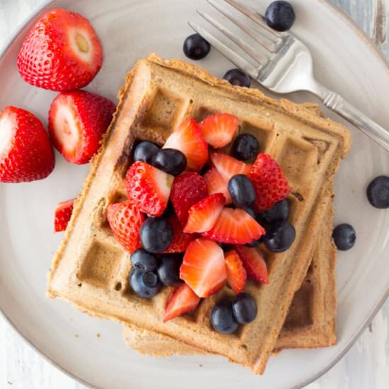 Cinnamon Flax Oat Flour Waffles
