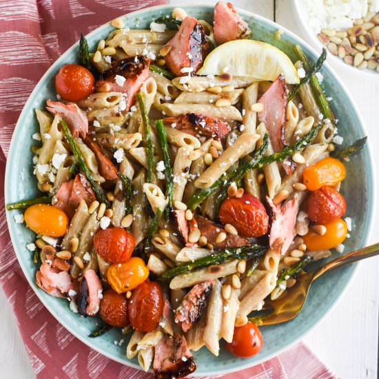 Spring Roasted Salmon Pasta