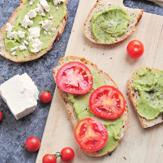 Toasts with guacamole