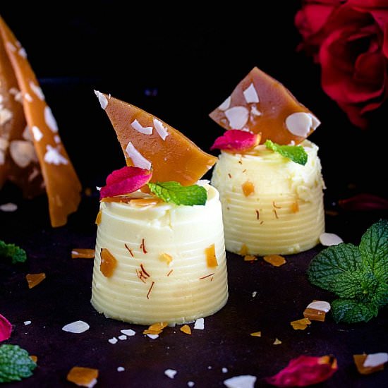 Rabri Panna Cotta with Almond Brittle
