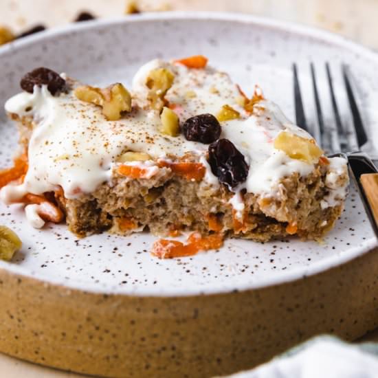 Healthy Carrot Cake Bread Pudding