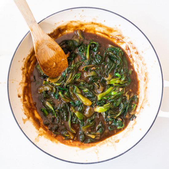 Bok Choy Stir Fry In Brown Sauce