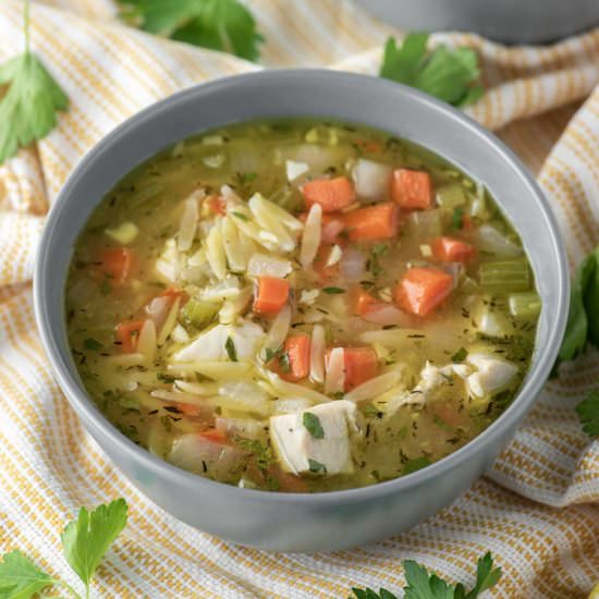 Lemon Chicken Orzo Soup