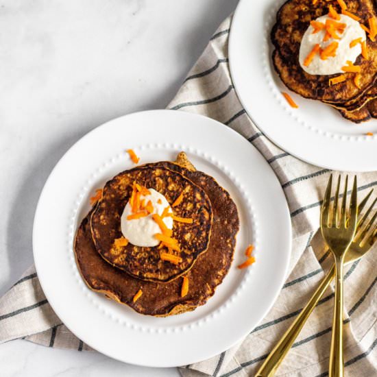 Whole Grain Carrot Cake Pancakes