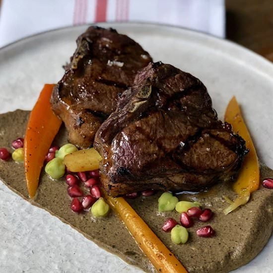 Grilled Aussie lamb loin chop