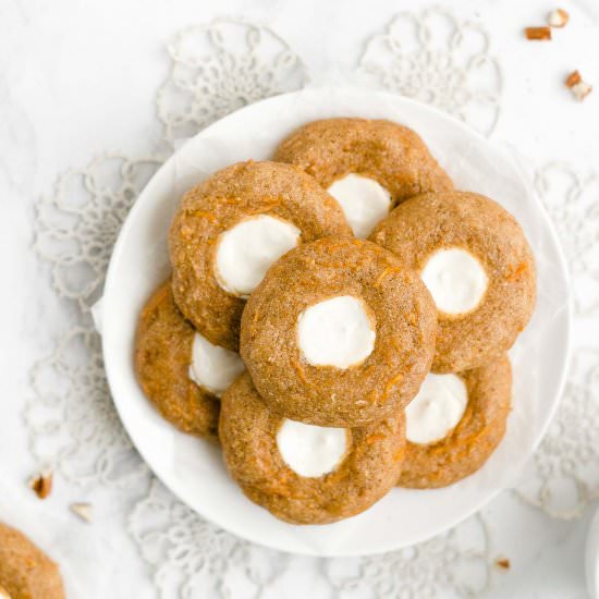 Carrot Cake Thumbprint Cookies