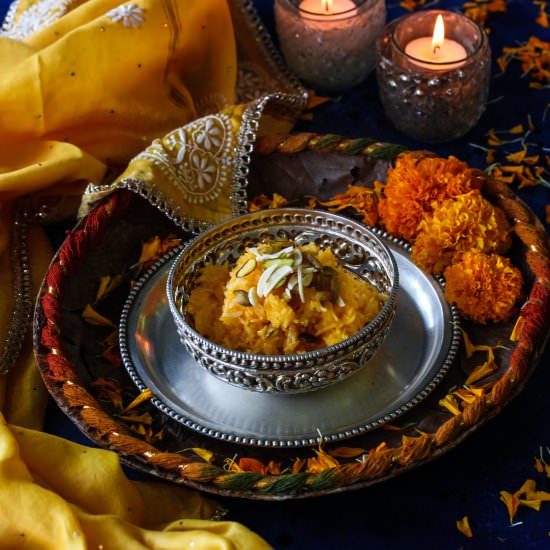 Sweet Rice With Saffron And Nuts