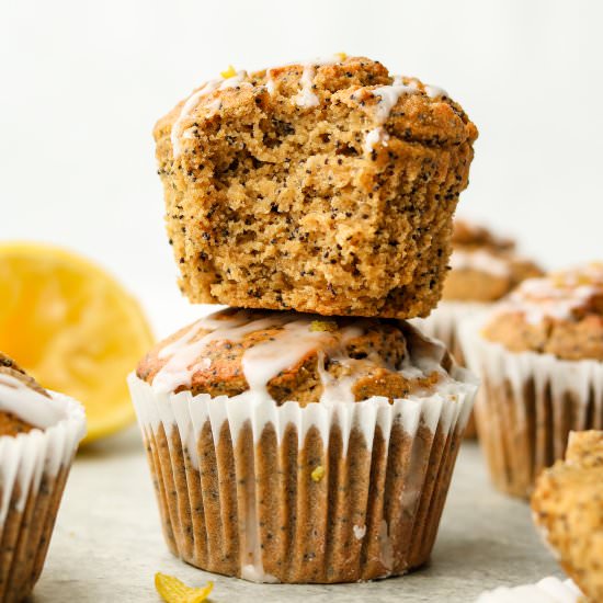 vegan lemon poppy seed muffins