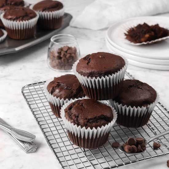 Vegan Double Chocolate Muffins