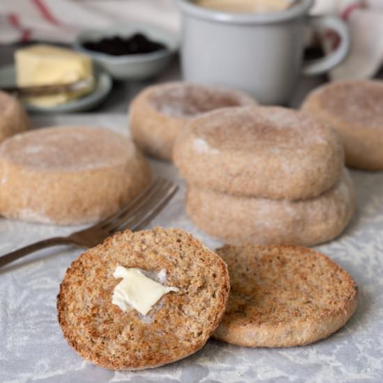 Whole Wheat English Muffins