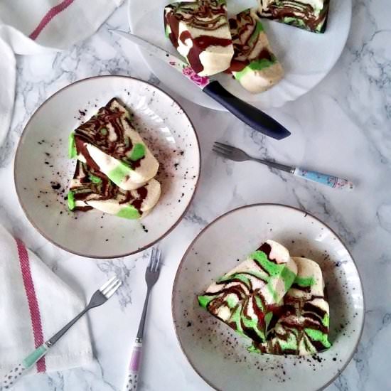 Three Colors Marble Steamed Cake