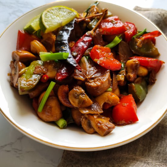 Thai stir fried mushrooms