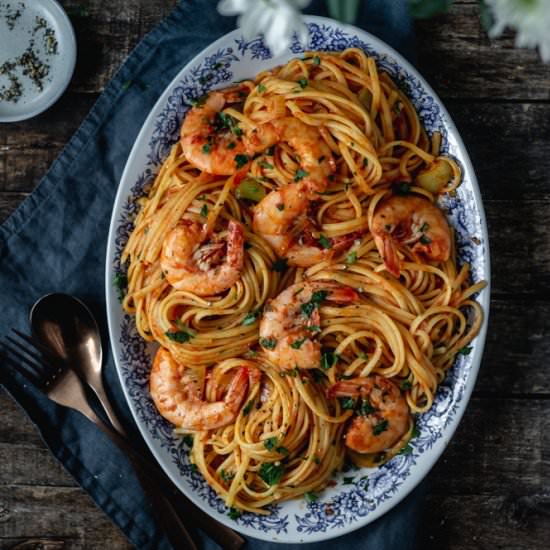 Pasta with shrimps