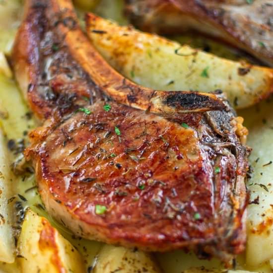 Baked Pork Chops Greek-Style