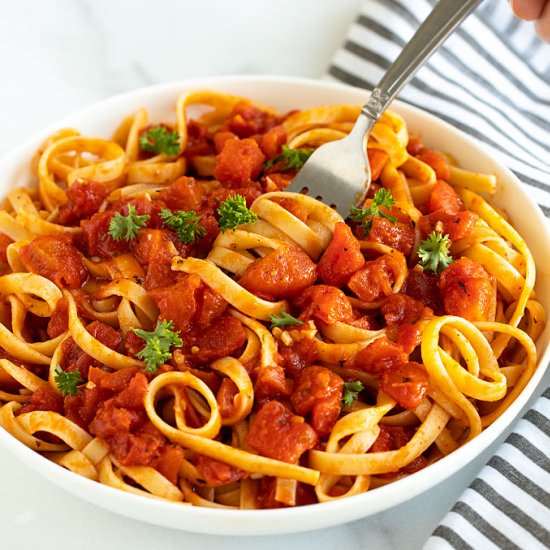pasta with tomato butter sauce