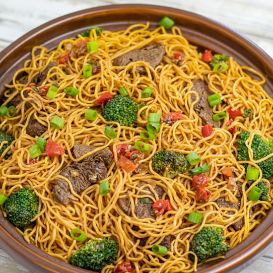 Ginger Beef Scallion Lo Mein