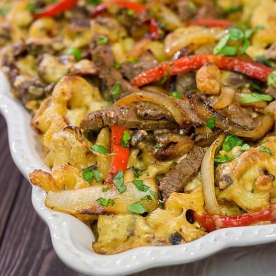 Philly Cheesesteak Mac and Cheese