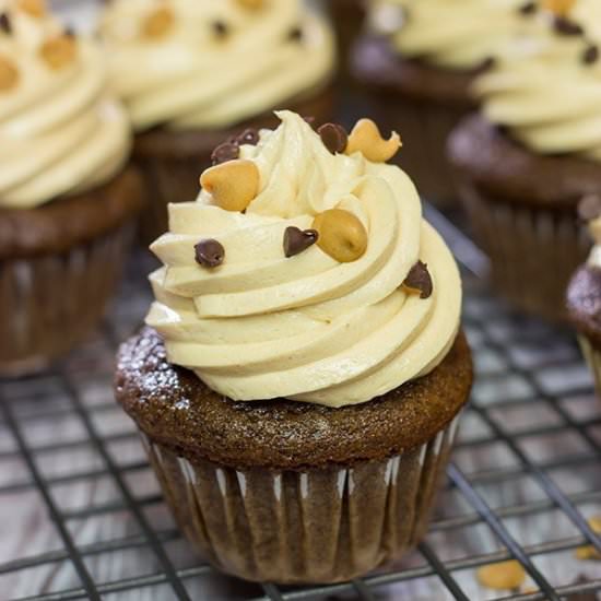 Chocolate Peanut Butter Cupcakes
