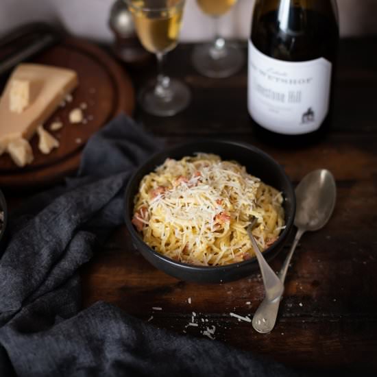 A classic spaghetti carbonara