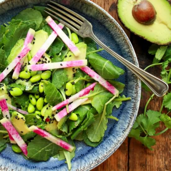 Avocado-Edamame Kale Salad