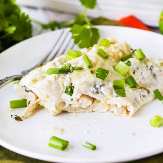 Salsa Verde Chicken Enchiladas