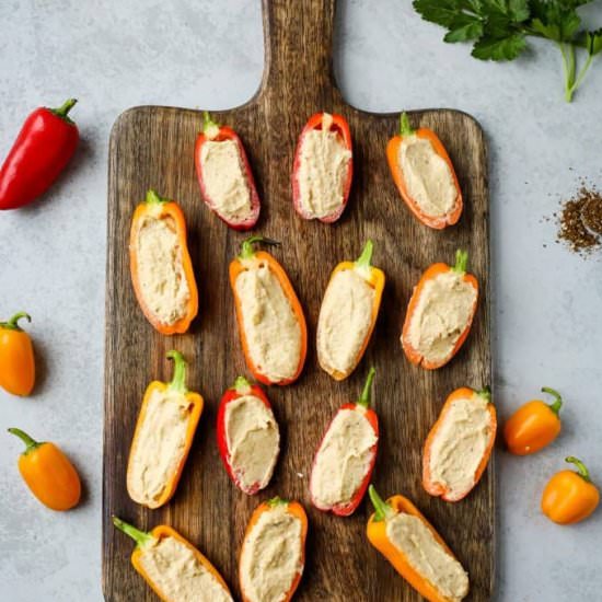 Hummus Stuffed Peppers