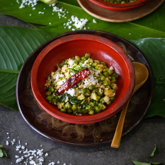 green mango and fresh peas
