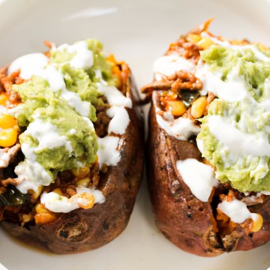 Sweet Potatoes Loaded with Mince