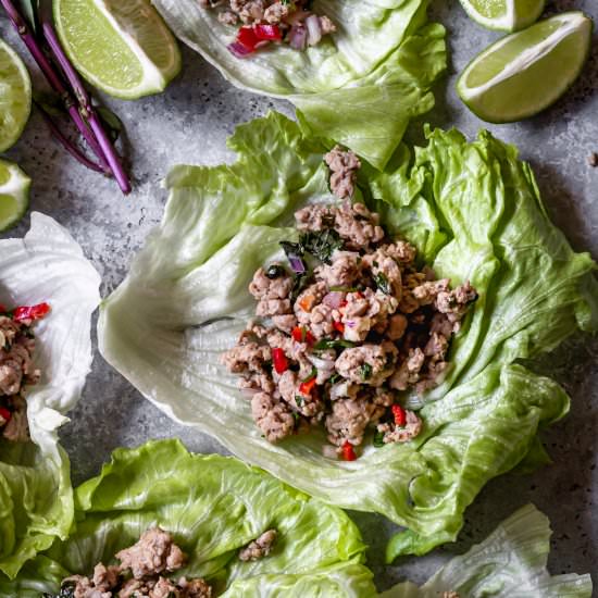 Ground Pork Lettuce Wraps