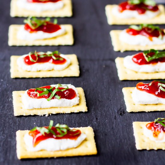 Strawberry Goat Cheese Crackers