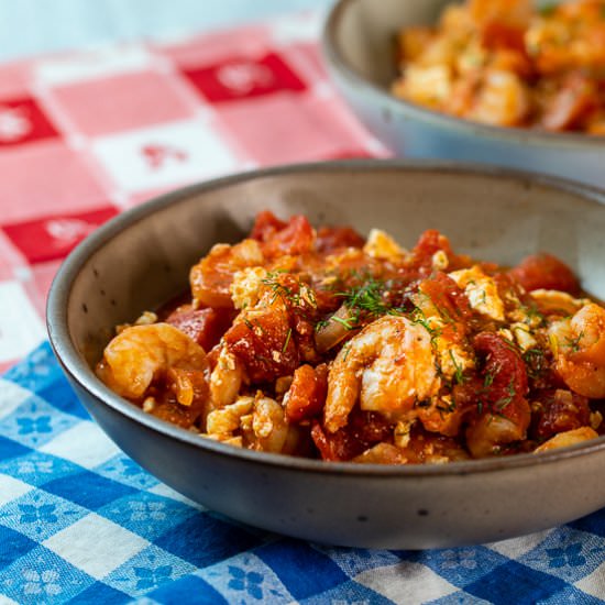 Greek Shrimp with Tomatoes and Feta
