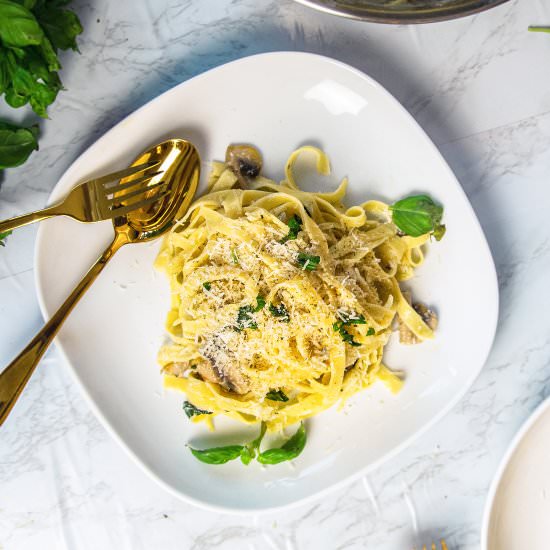 Mushroom Fettuccine Alfredo