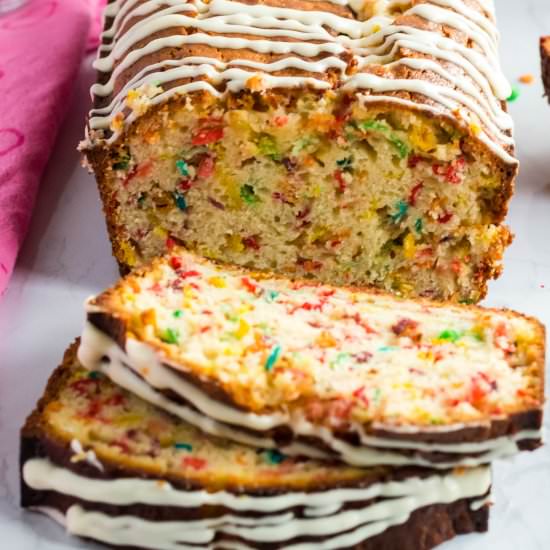 Fruity Pebble Breakfast Bread