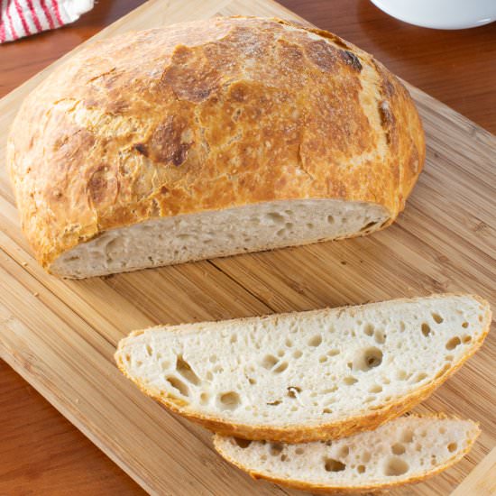 No-Knead Rustic Bread with Garlic