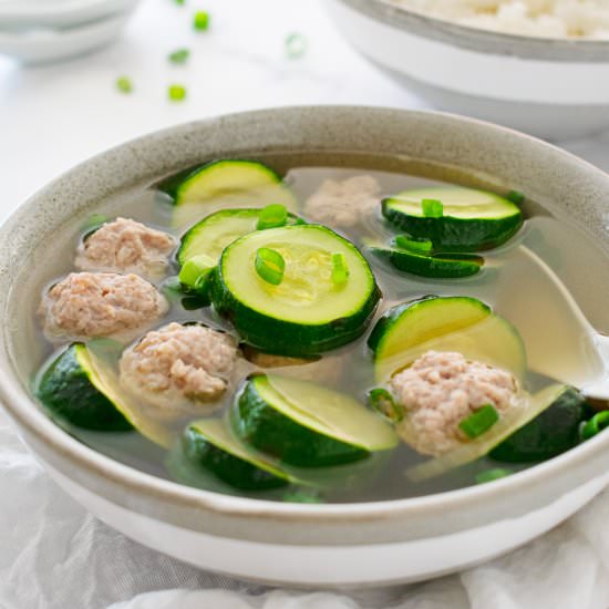 Simple Zucchini and Meatball Soup